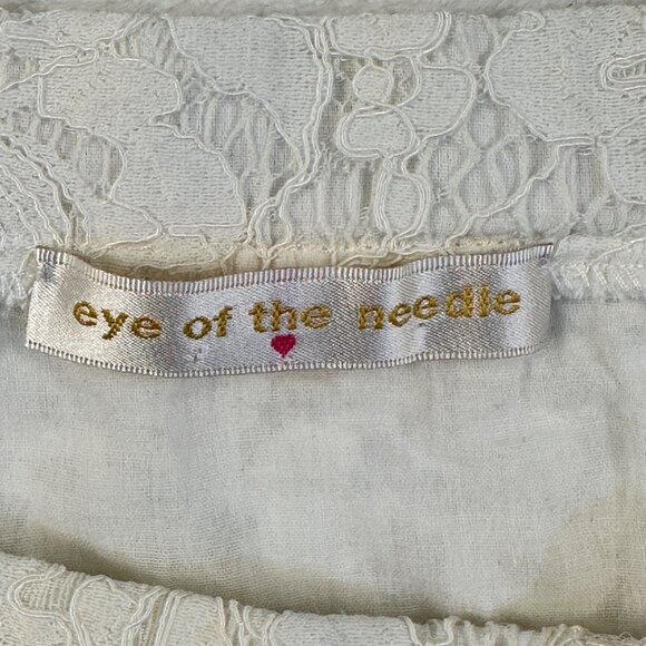 Eye Of The Neddle Womens Off Shoulder Dress Ivory Sz M/L Feminine Whismsical - Picture 2 of 16